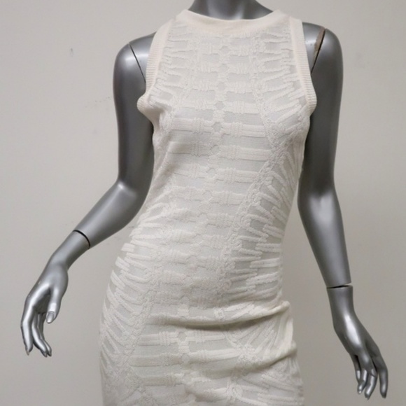 Balmain Dress White Jacquard Knit Size 38 - Picture 2 of 8